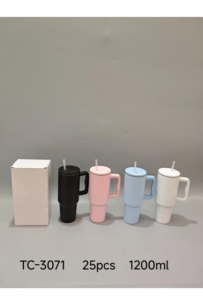 Other 1200ml (40oz) stainless steel Thermal mug with handle, lid, and straw (...