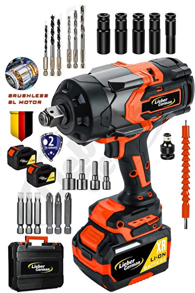 Lieber German BL Motor 1400Nm Akülü 15 Pilli Lastik Bijon Somun Sökme Sıkma M...