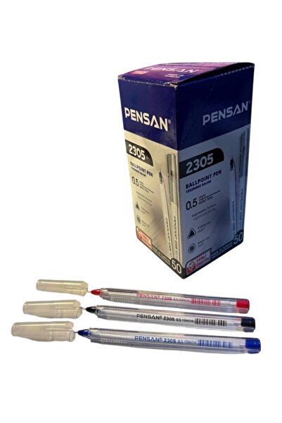 Pensan -Ballpoint Kalem-0,5mm-2305-3lü-Kırmızı, Mavi Ve Siyah