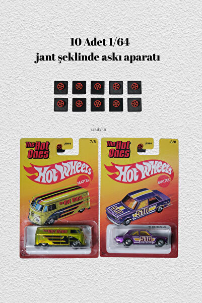 lumix3d 1/64 Jant Şeklinde Duvar Askı Aparatı 10 adet (Arabalar fiyata dahil ...