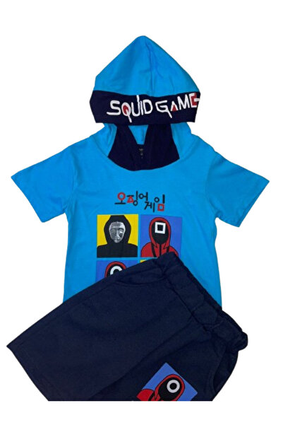 GENERAL Boys' set: T-shirt, hat, and shorts with a squid print - sizes 6-9 years