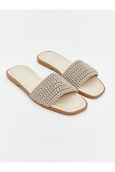LC Waikiki Peak New Season Knitted Detailed Women's Slippers