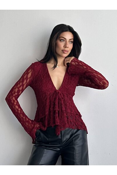 LİFERA Flounced Lace Cardigan