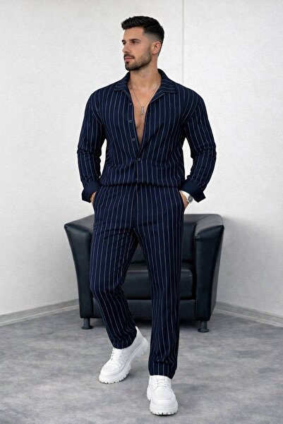The Hench Men's Striped Crepe Set