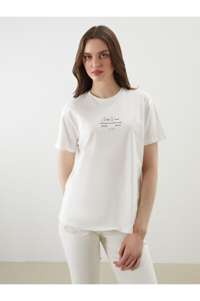 LC Waikiki Tricou de damă Özmarka, nou sezon, cu decolteu tip crewneck și imp...