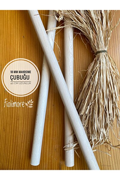 Fiolimore 18 mm Kalınlık 40 cm Uzunluk Makrome Çubuğu Ham 3 Adet Kavela Hobi ...