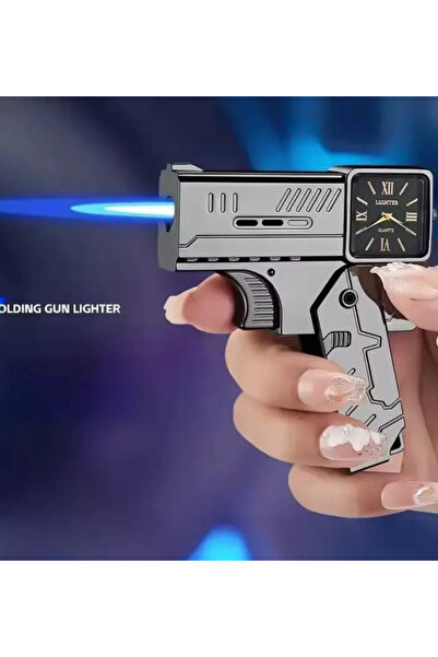 Mihristore Silah Şeklinde Çakmak Katlanabilir Saatli Çakmak