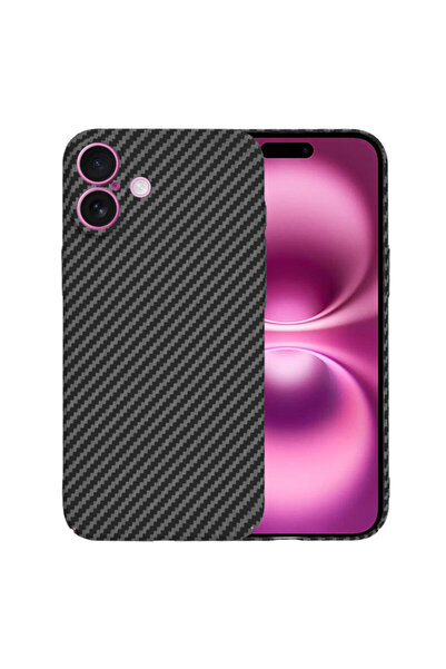 Techsuit Carcasă din fibră de carbonită pentru iPhone 16 Plus, neagră