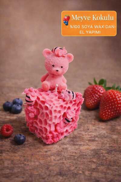 HÂL-İ ŞİFA Bal Kokulu El Yapımı Ayıcık Mum – Arı & Petek Tasarım