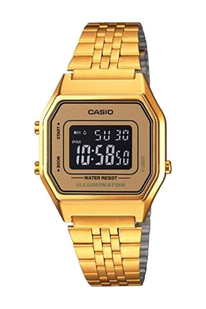 Casio Stainless Steel Digital Watch LA680WGA-9BDF - 34 mm - Gold