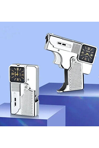 Mihristore Silah Şeklinde Çakmak Katlanabilir Saatli Çakmak