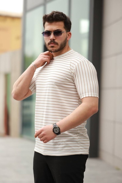 The Hench تي شيرت رجالي ذو جودة عالية بخطوط وياقة دائرية