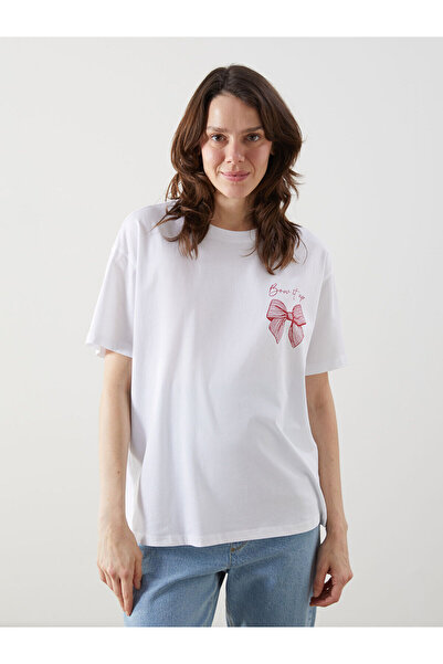 LC Waikiki Νέα σεζόν Γυναικείο μπλουζάκι με στάμπα Crew Neck - S5KP54Z8