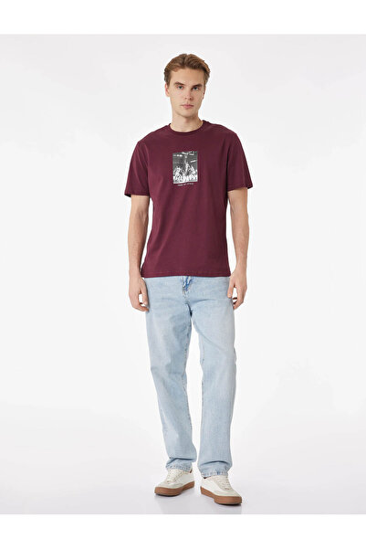 Koton Regular Fit Short-Sleeved Crew Neck Cotton Printed T-Shirt