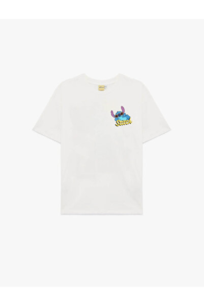 Koton Tricou pentru femei, licențiat Stitch, ecru 6SAL10115IK