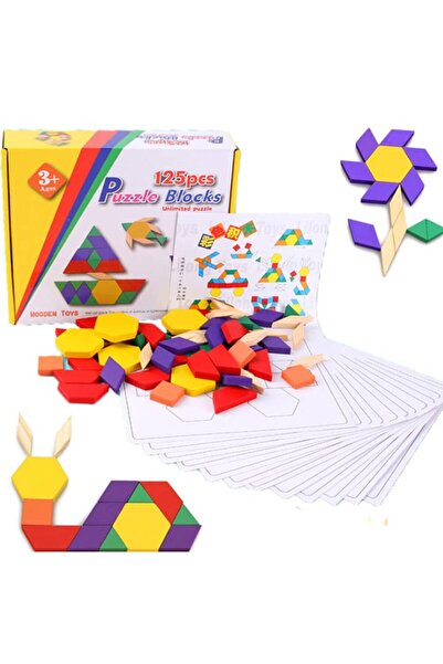 PlayFun Joc Lemn Tangram 125 Piese