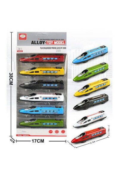 PlayFun Set Tren Metalic 6 Bucăți Viteză Mare