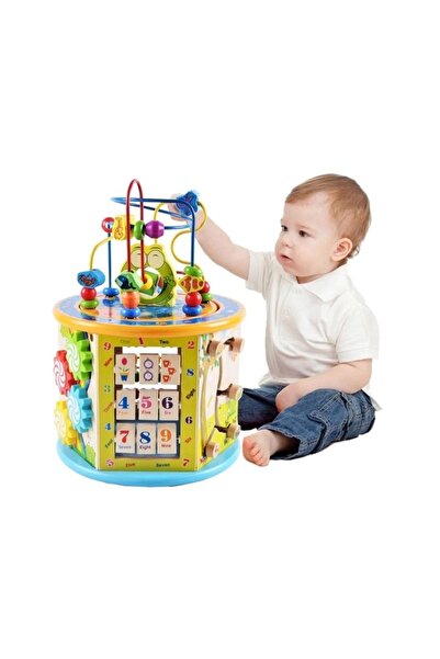 PlayFun Centru activitati din lemn educativ 8 in 1 Broscuta