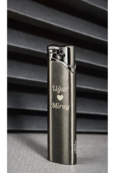 firelux lighter Kişiye Özel İsim Baskılı Siyah Özel Tasarım Gazlı Çakmak