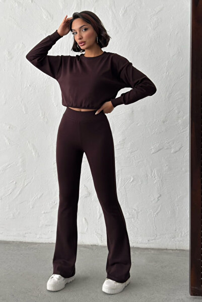 veres Vina Brown Sweatshirt and Spanish Leggings Two-Piece Set