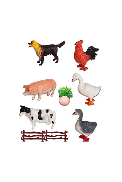 PlayFun Set figurine Animale si Pasari domestice − 6 animale, 8cm