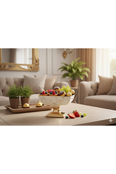 Generic A modern and uniquely designed dessert and fruit serving dish