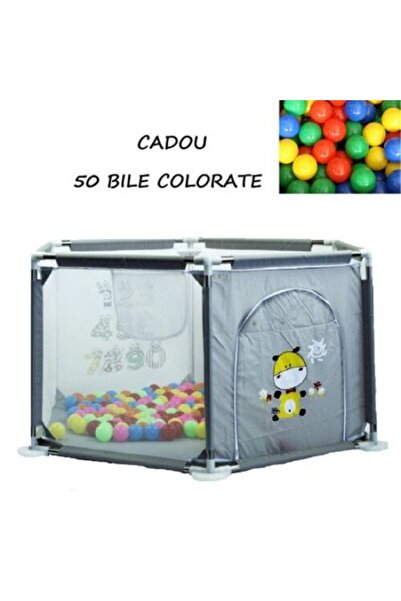 PlayFun Tarc de joaca pentru bebelusi cu 50 bile si cos de baschet