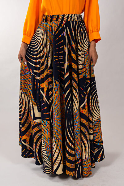Gorgeaux Long Skirt with Vibrant Print - 5XL(50)