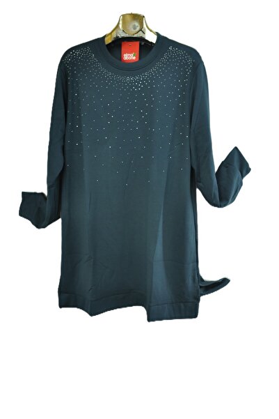 elma abone Plus Size Women's Oy Şo Combed Cotton Stone Tunic Blazer