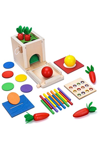 PlayFun Cub educativ din lemn Play Kit 4 in 1