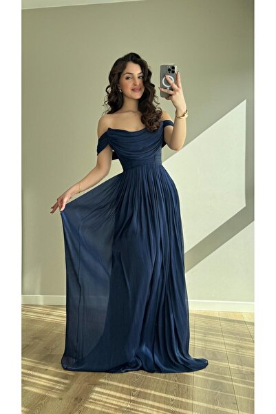 AYŞENUR DİNÇER Maybe Maxi Degaje Abiye Lacivert