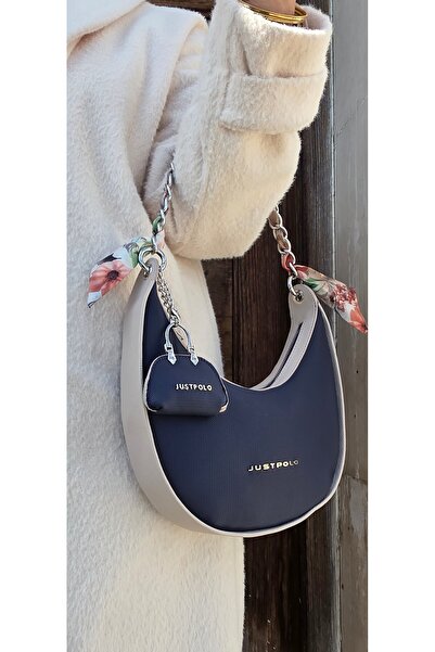 Just Polo JP Women's Shoulder and Hand Bag Baguette Bag & Silk Scarf Detail