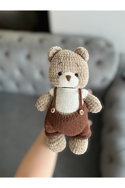 Zey's Amigurumi Amigurumi Kadife Ayıcık 30 Cm Uyku Arkadaşı