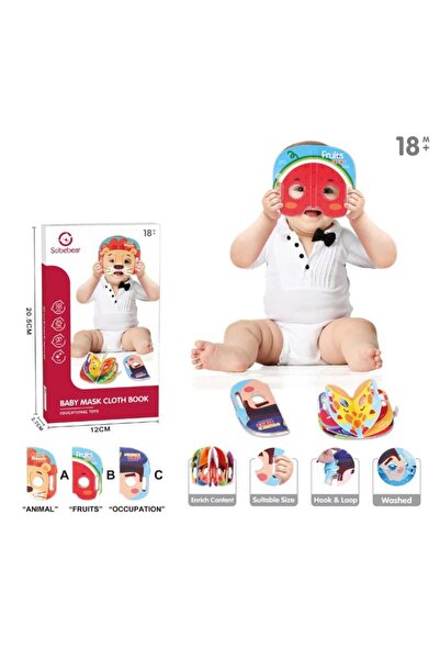 PlayFun Joc educational si roluri pentru bebelusi - Carte textila cu masti