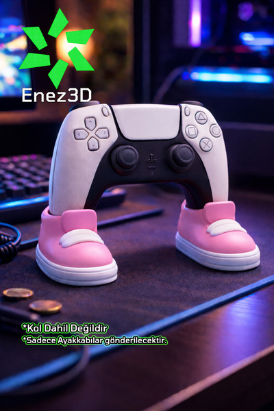 Enez3D PS5 Kol Tutucu Ayakkabı Standı – Dekoratif DualSense Stand (Çift Ayakk...