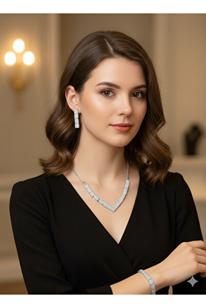 burjalmodah Luxury women's jewelry set – necklace, earrings, bracelet and rin...