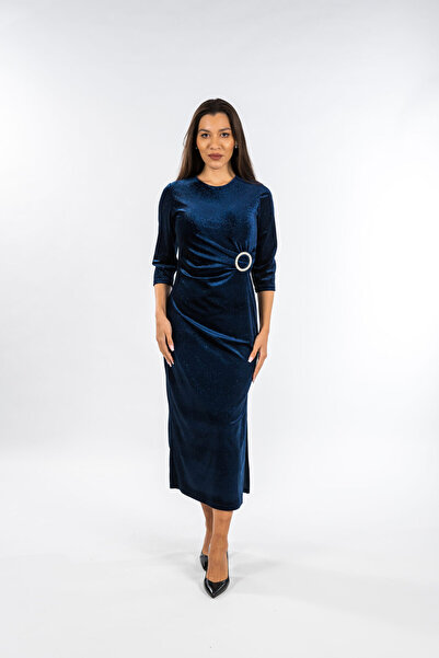 Gorgeaux Blue Velvet Velvet with Alicia Buckle - 3XL(46)