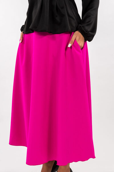 Gorgeaux Candy Pink Skirt with Pockets - 4XL(48)