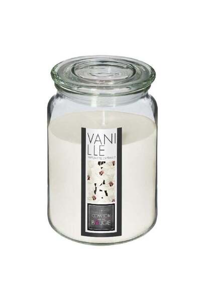 Atmosphera شمعة بيضاء في برطمان زجاجي برائحة الفانيليا اللطيفة، وزنها 510 غرام