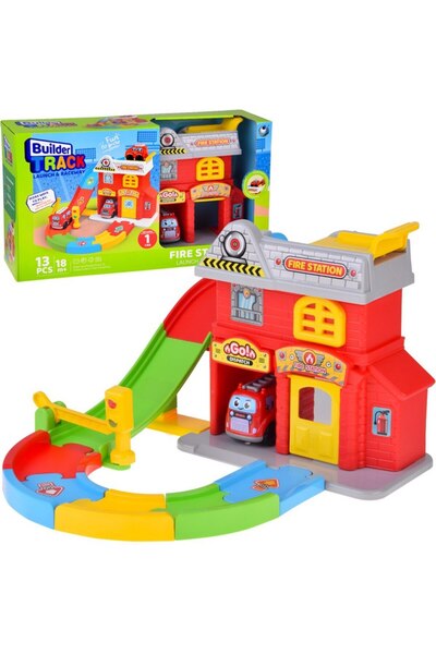 PlayFun Set Centru Pompieri 18 Piese cu Mașină de Pompieri