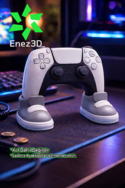 Enez3D PS5 Kol Tutucu Ayakkabı Standı – Dekoratif DualSense Stand (Çift Ayakk...
