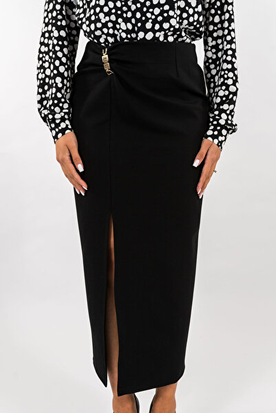 Gorgeaux Elegant Black Pencil Skirt - 5XL(50)