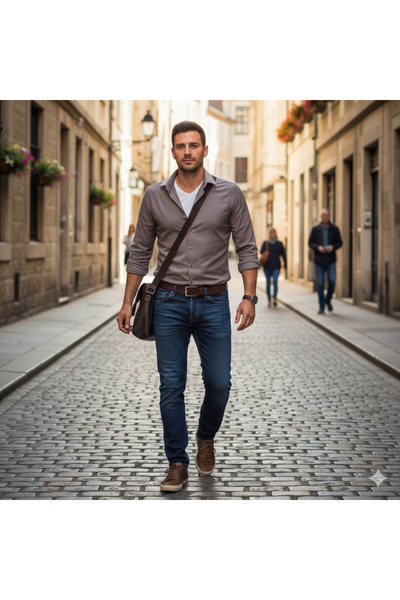 Fine Touch Premium Men's Shirt 100% Cotton Slim Fit Modern Stylish Design