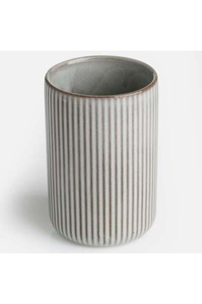 OEM Gray Ceramic Toothbrush Holder Ø7.5 x 10.5 cm