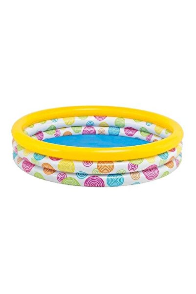 Intex 3 Ring Round Inflatable Rainbow Kiddie Pool Multicolour 330 L