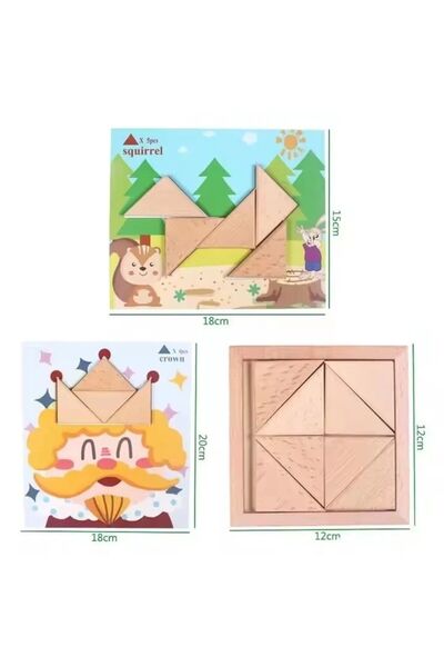 PlayFun Joc educativ cu 8 forme si 17 placi de puzzle, pentru copii