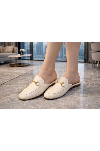 mothers dream Elegant Woven Horsebit Mule Flats