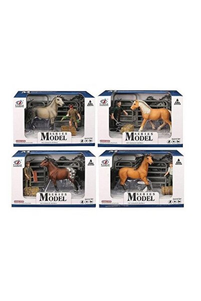 PlayFun Set cu figurine cai la ferma de animale, pentru copii 3+, din PP, 17x...