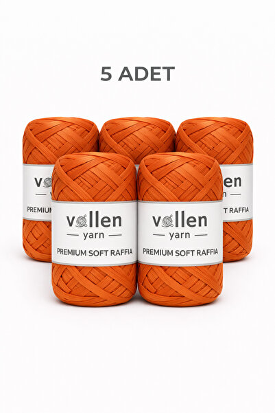 vollen yarn Premium Soft Rafya İpi 5’li Paket | Polyester Kağıt Rafya | Yumuş...