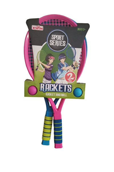 PlayFun Set 2 Rachete de tenis cu 2 mingi pentru copii